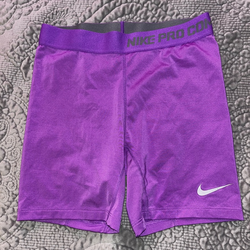 Nike Pro Combat Purple Athletic Shorts Compression Style